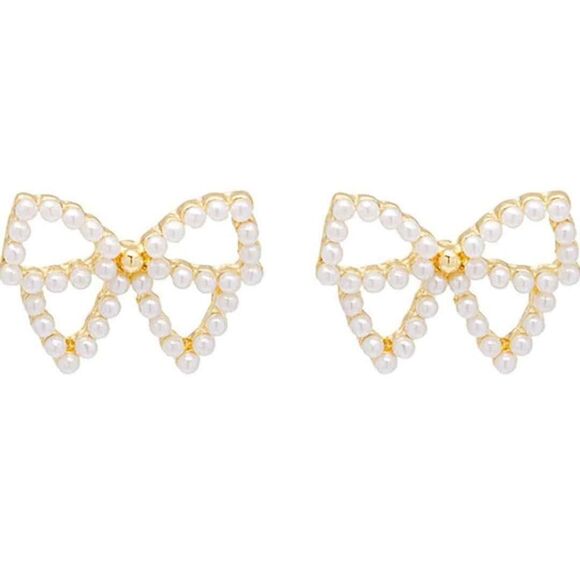 Cubic Zirconia & Crystal Goldtone Butterfly Stud Earrings - Picture 1 of 2
